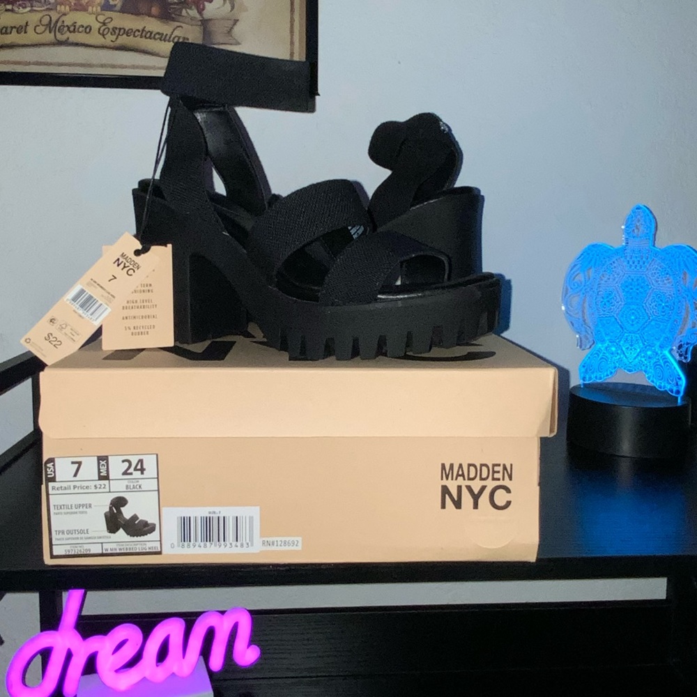 Platform Heels with ankle strap Madden NYC